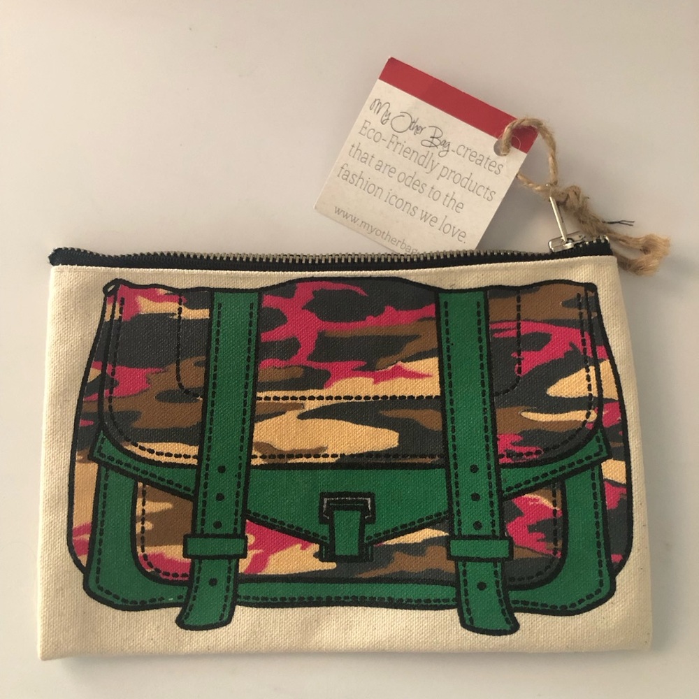 My Other Bag Hand Painted Camouflage Canvas Clutch